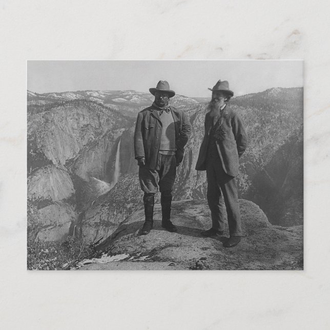 Theodore Roosevelt och John Muir på Glacier Point Vykort (Framsida)