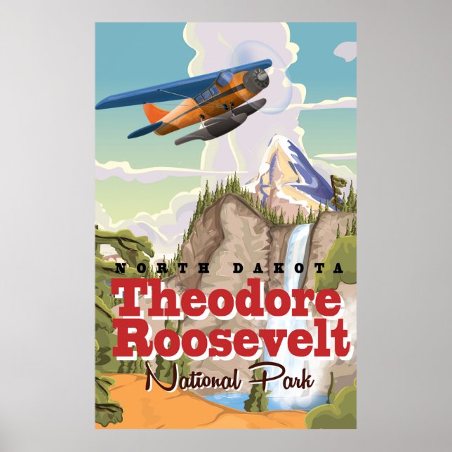 Theodore Roosevelt Park vintage resemålningaffisch Poster (Framsidan)