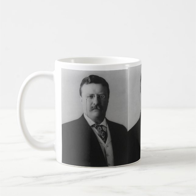 Theodore Roosevelt porträtt Kaffemugg (Vänster)