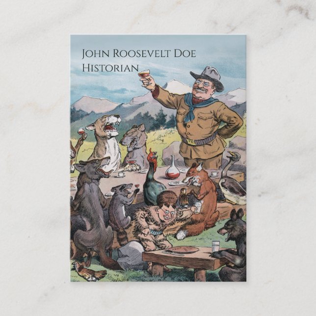 Theodore Roosevelt - professor i historia och rege Visitkort (Framsida)