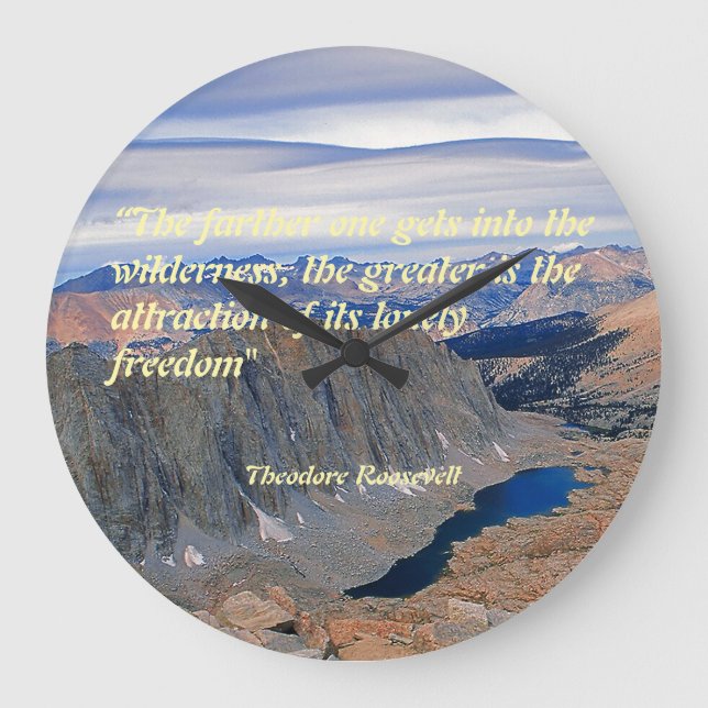 Theodore Roosevelt Quotation Stor Klocka (Framsida)