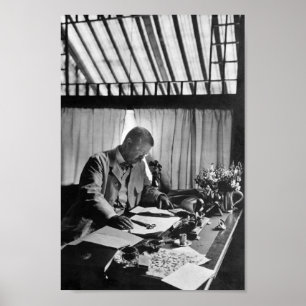 Theodore Roosevelt som arbetar på Desk - Sagamore Poster