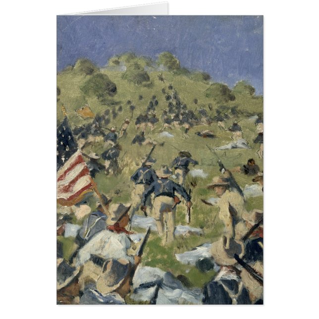 Theodore Roosevelt som tar den Sanktt Juanen Hälsningskort (Framsidan)