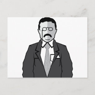 Theodore Roosevelt tecknad Vykort
