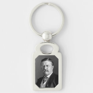 Theodore Roosevelt Teddy President Republikan Rektangulärt Silverfärgad Nyckelring