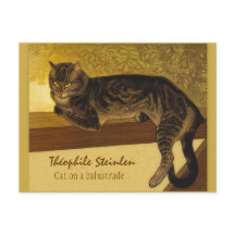 Théophile Steinlen Cat på en balustrade 1909