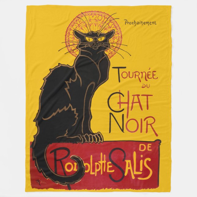 Theophile Steinlen - Le Chat Noir Vintage Fleecefilt (Framsidan)