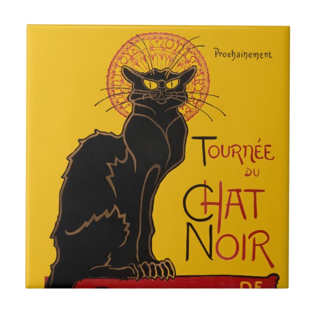 Theophile Steinlen - Le Chat Noir Vintage Kakelplatta (Framsidan)