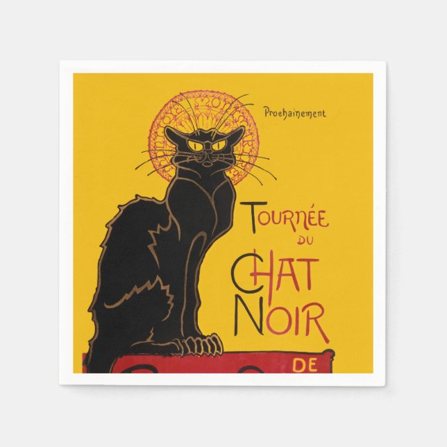 Theophile Steinlen - Le Chat Noir Vintage Pappersservett (Framsidan)