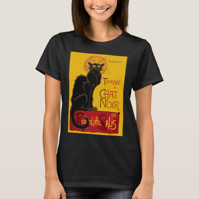 Theophile Steinlen - Le Chat Noir Vintage T Shirt (Framsida)
