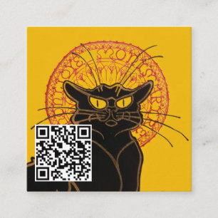 Theophile Steinlen - Le Chatta Noir - QR Code Fyrkantigt Visitkort