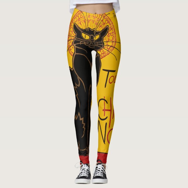 Theophile Steinlen - Le Chatta Noir Vintage Leggings (Framsida)