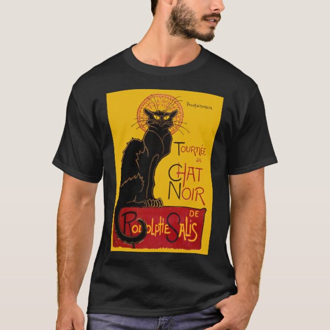Theophile Steinlen - Le Chatta Noir Vintage T Shirt (Framsida)