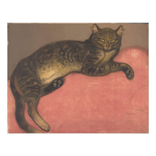 Théophile Steinlen Vinter: Katt på en kushion Fototryck