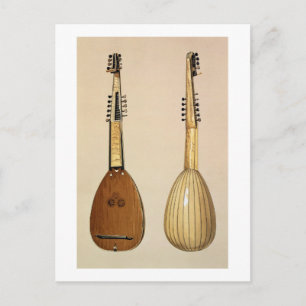 Theorbo, gjord av Giovanni Krebar, Padua, 1629, fr Vykort