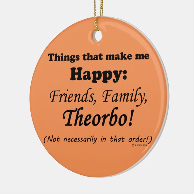 Theorbo Makes Me Lycklig Julgransprydnad Keramik (Vänster)