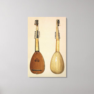 Theorbo som göras av Giovanni Krebar, Padua, 1629 Canvastryck