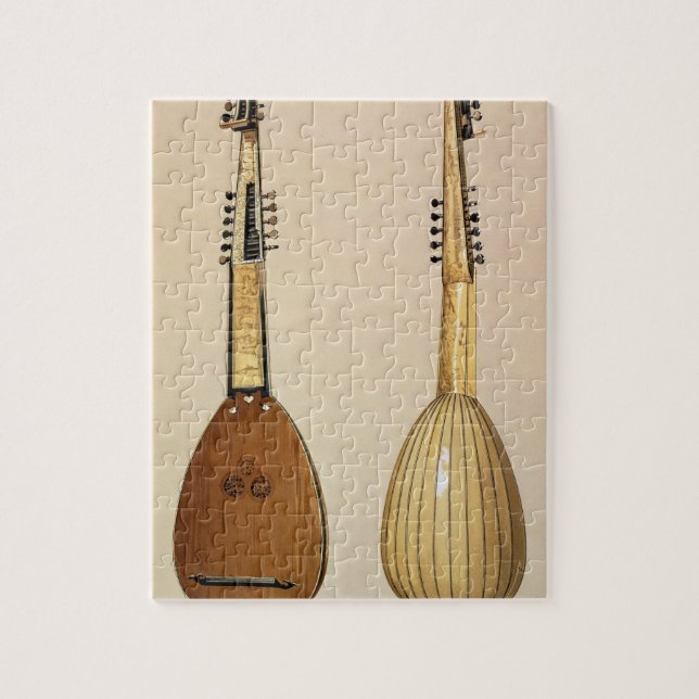 Theorbo som göras av Giovanni Krebar, Padua, 1629, Pussel (Vertikal)