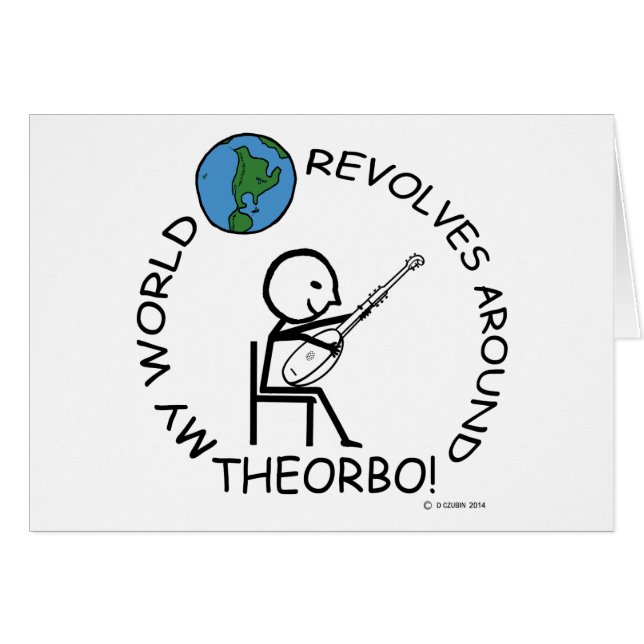 Theorbo - World Revolves runt Hälsningskort (Framsidan Horizontal)