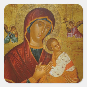 Theotokos Amolyntos Fyrkantigt Klistermärke