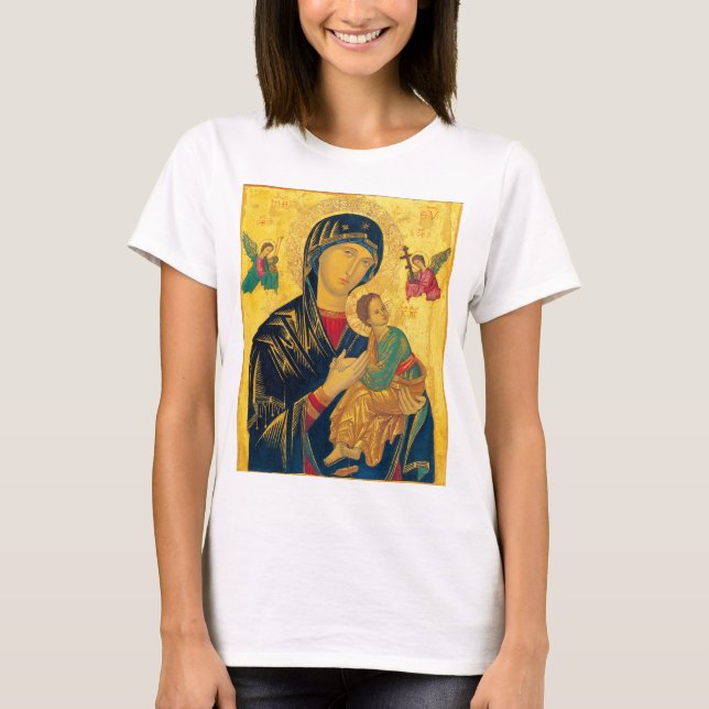 Theotokos av den eviga hjälpskjortan för t shirt (Framsida)