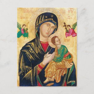 Theotokos Baby Jesus och Änglar Icon Vykort