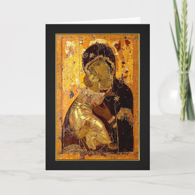 Theotokos från Vladimir Jul-kort Kort (Framsida)