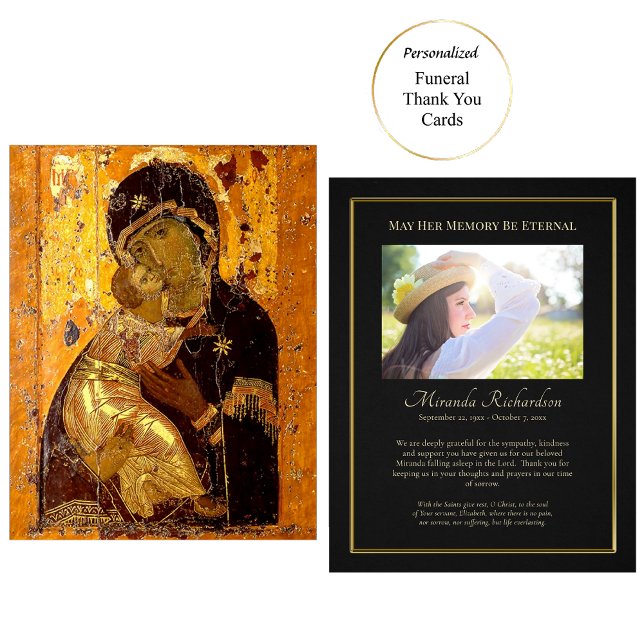 Theotokos från Vladimir Orthodox Christian Funeral Tack Kort (Skapare uppladdad)