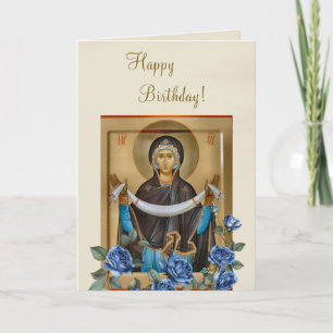 Theotokos Heliga Beskydd Ikon Födelsedag Kort