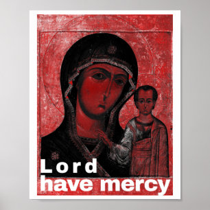 Theotokos-ikon Herren ha förbarmande sig dekal  Poster