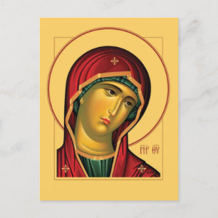 Theotokos (Jungfru Maria) Ortodox ikon Vykort