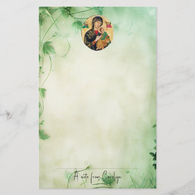 Theotokos Kristus Child och Änglar ortodox Brevpapper (Framsida)