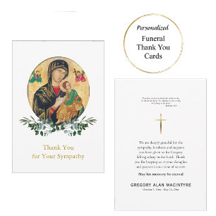Theotokos Kristus Child Orthodox Christian Funeral Tack Kort