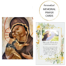 Theotokos Kristus Child Photo Funeral Prayer Card Placeringskort