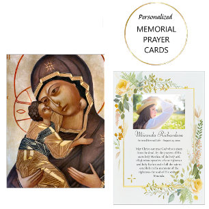 Theotokos Kristus Child Photo Funeral Prayer Card Placeringskort