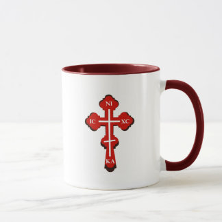 Theotokos med barnsymbolen och ortodoxkormuggen mugg