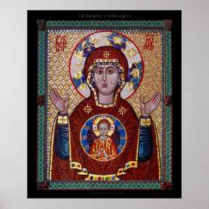 Theotokos mosaiksymbol "av för underteckna" poster