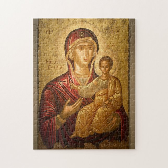 Theotokos och Child Kristus Pussel (Vertikal)