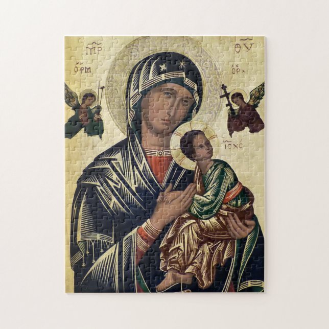 Theotokos och Child Kristus Pussel (Vertikal)