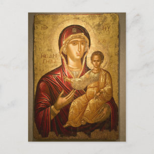 Theotokos och Child Kristus Vykort