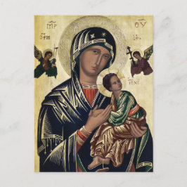 Theotokos och Infant Jesus ortodox Christian Icon Vykort