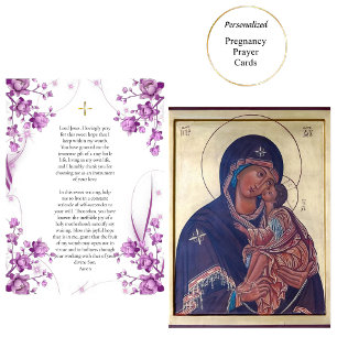 Theotokos och Jesus Child Gravid Prayer Card Placeringskort