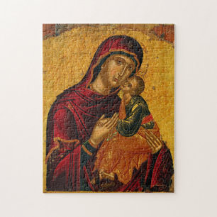 Theotokos och Jesus Child Icon Pussel