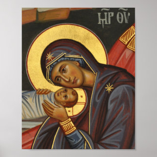 Theotokos och Jesus Child l Orthodox Icon Poster