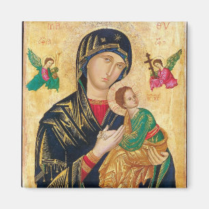 Theotokos och Jesus Child med Änglar Icon Magnet