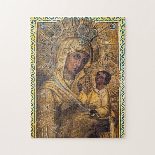 Theotokos och Jesus Child Orthodox Icon Pussel (Vertikal)