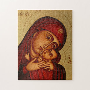 Theotokos och Jesus Child Orthodox Icon Pussel
