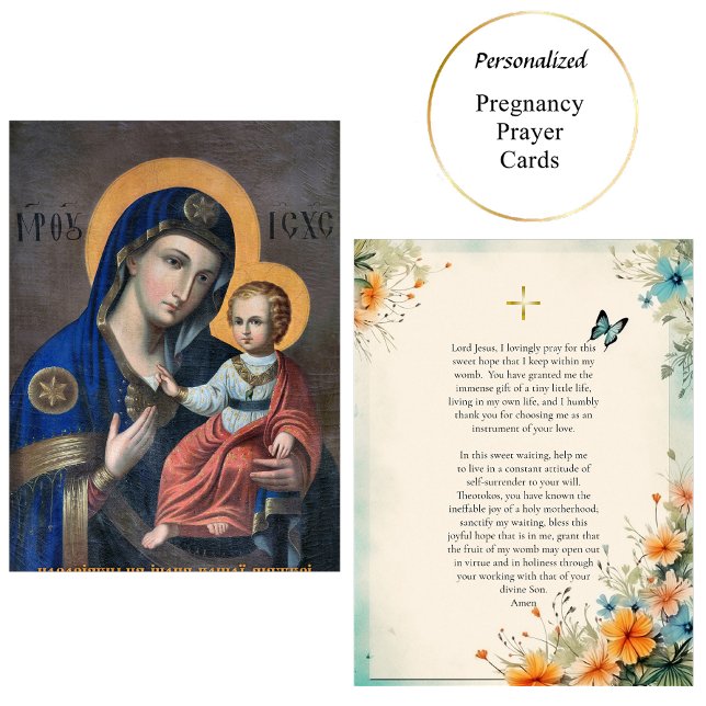 Theotokos och Kristus Barn Graviditets Bön Kort   (Skapare uppladdad)