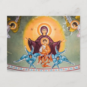 Theotokos och Kristus Child med Cherubimis Vykort