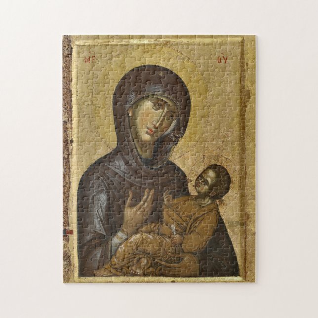 Theotokos och Kristus Child Orthodox Christian Pussel (Vertikal)